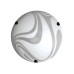 Πλαφονιέρα δίφωτη σε σχήμα στρόγγυλο Ø30 άσπρο γυαλί με σχέδια αμμοβολής και μεταλλικά στοιχεία σε χρώμιο | Aca | XD08300